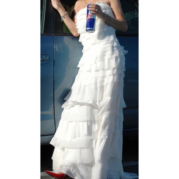 Ann Taylor Ivory Silk Strapless Formal Gown - Picture 3 of 6